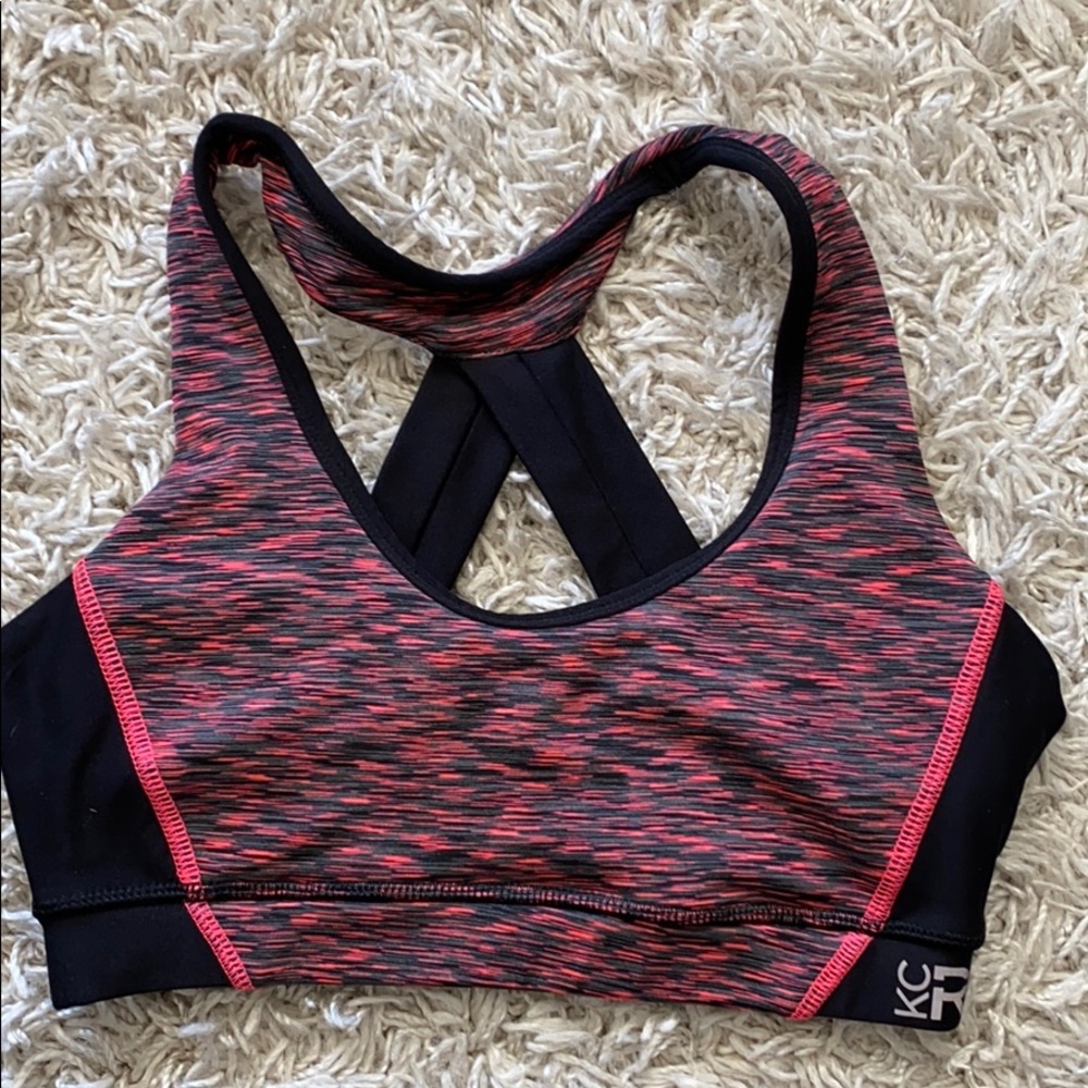 Kenneth Cole pink stripe sports bra